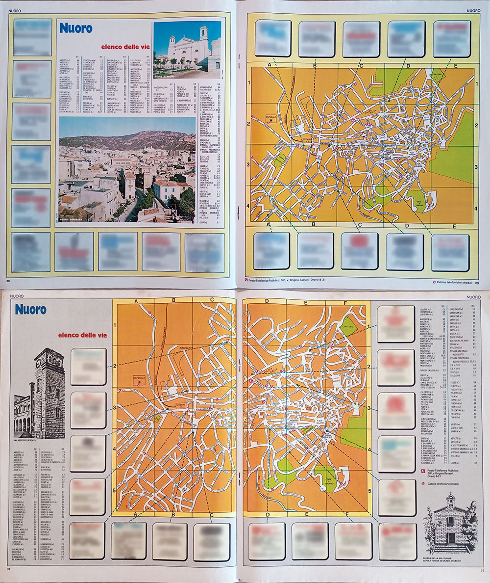 Confronto fra la tavola topografica di Nuoro nei fascicoli 81 e 82