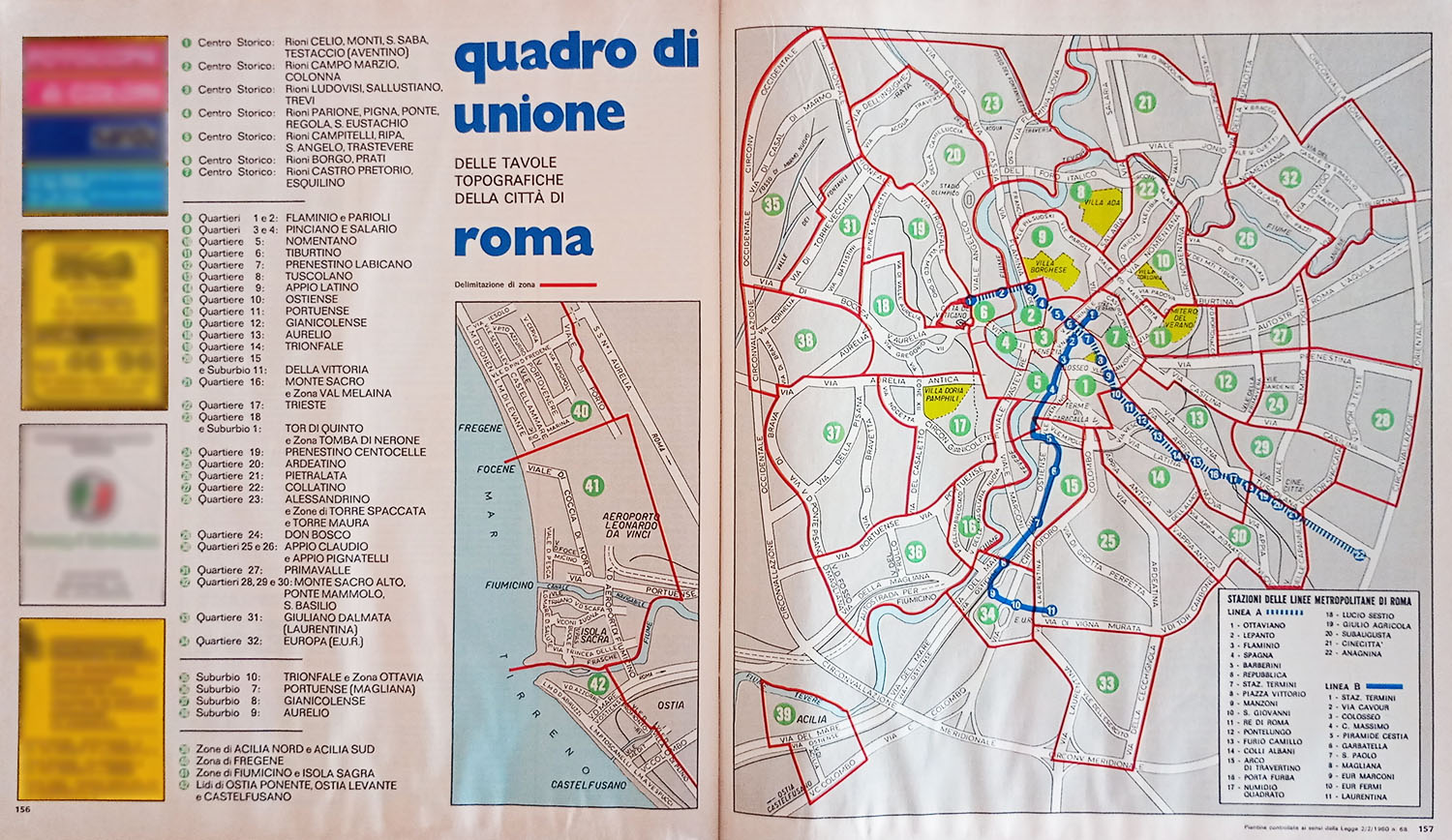 Quadro d'unione delle tavole, Roma 84