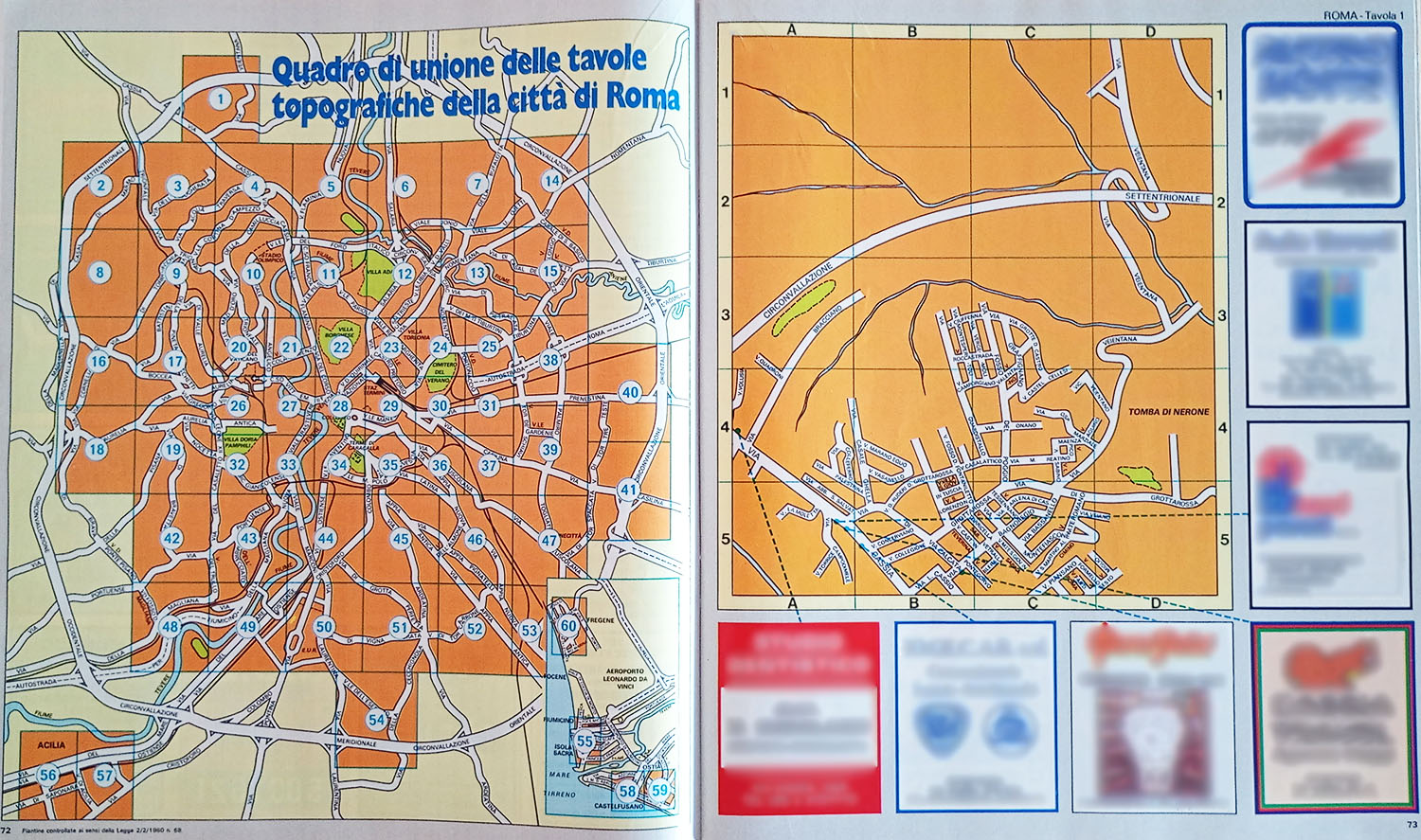 Quadro d'unione delle tavole, Roma 87