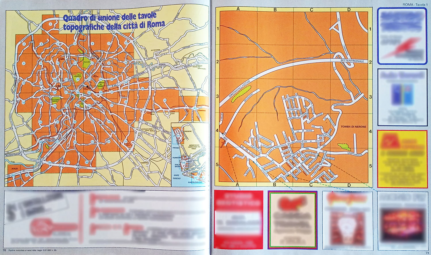 Quadro d'unione delle tavole, Roma 90
