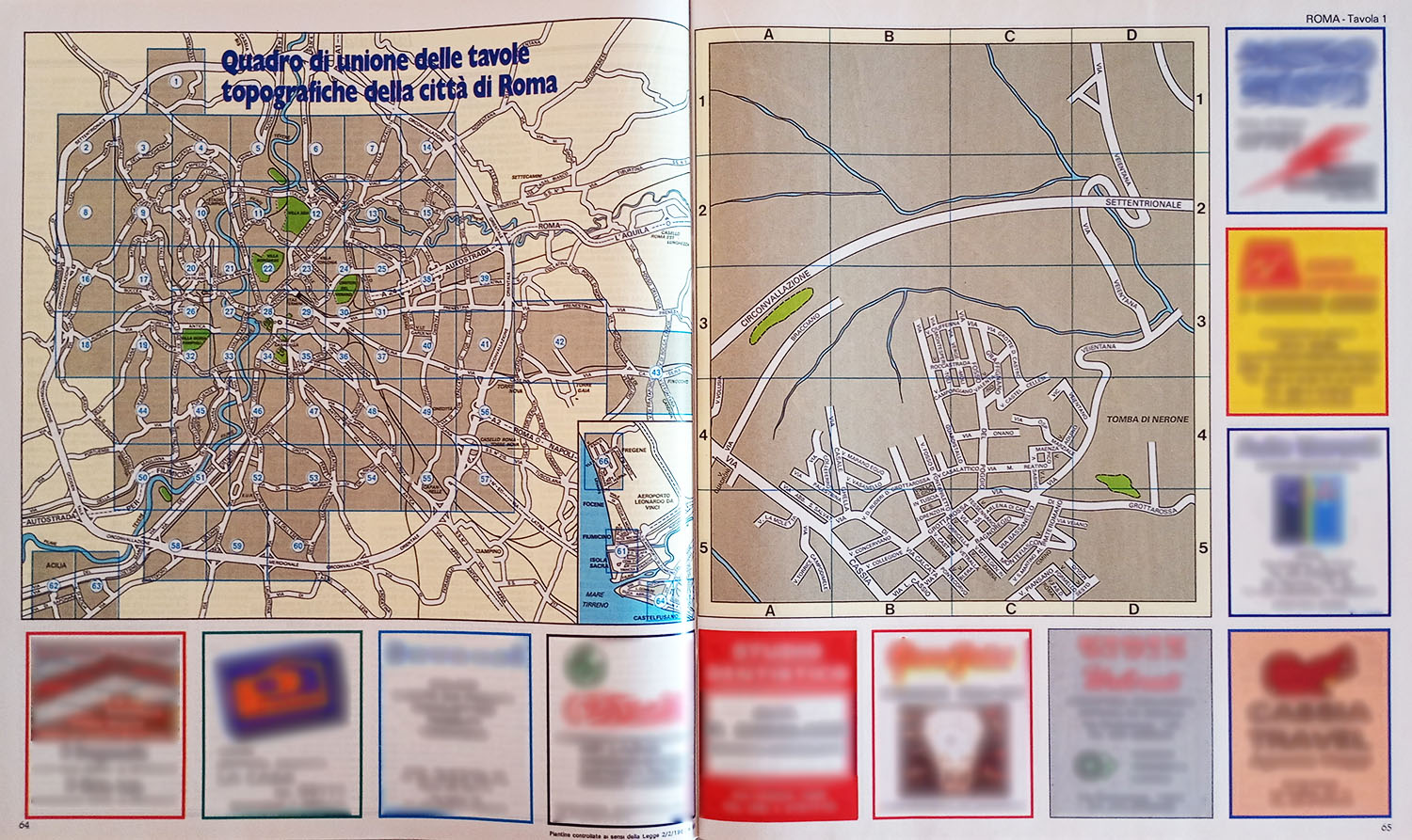Quadro d'unione delle tavole, Roma 91